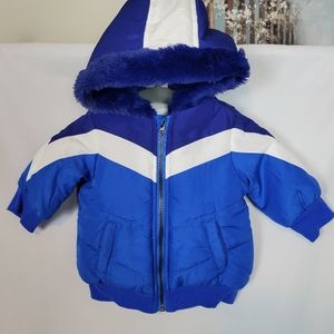 NEW - First Impressions Midweight Children's Jacket in Vibrant Blue and White